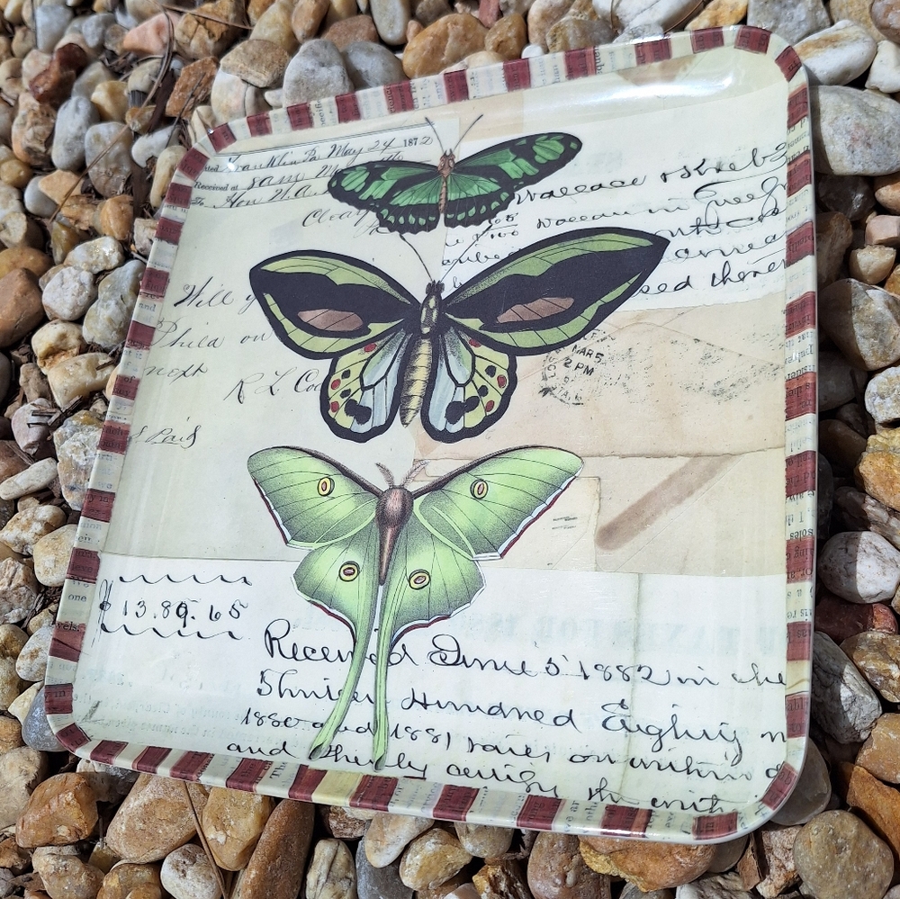 Malamine Serving Tray Butterfly Kitchen Hoem Decor Coffee Table Plastic Acrylic - Picture 5 of 10